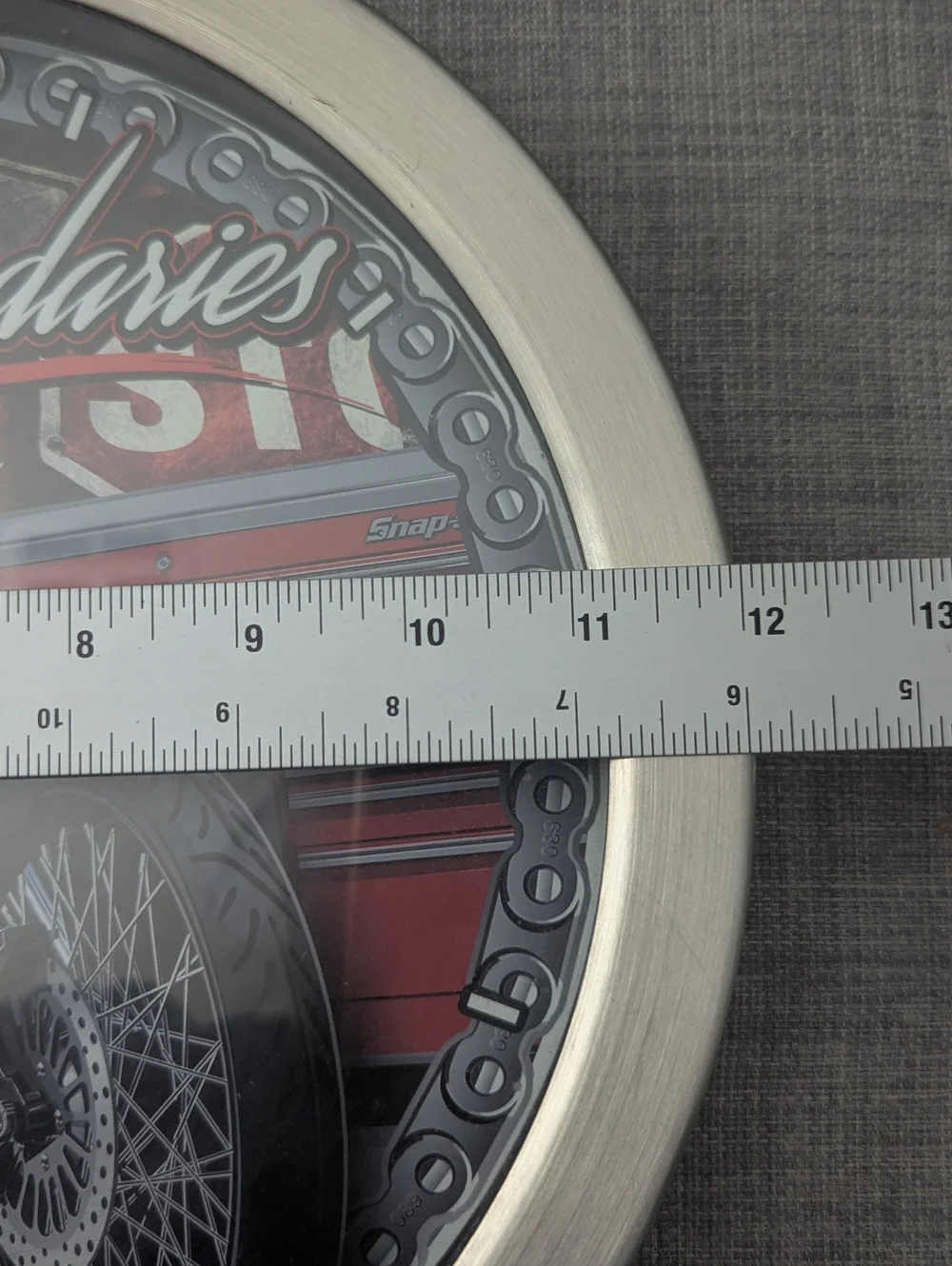 Snap On Round Wall Clock Motorcycle No Boundaries